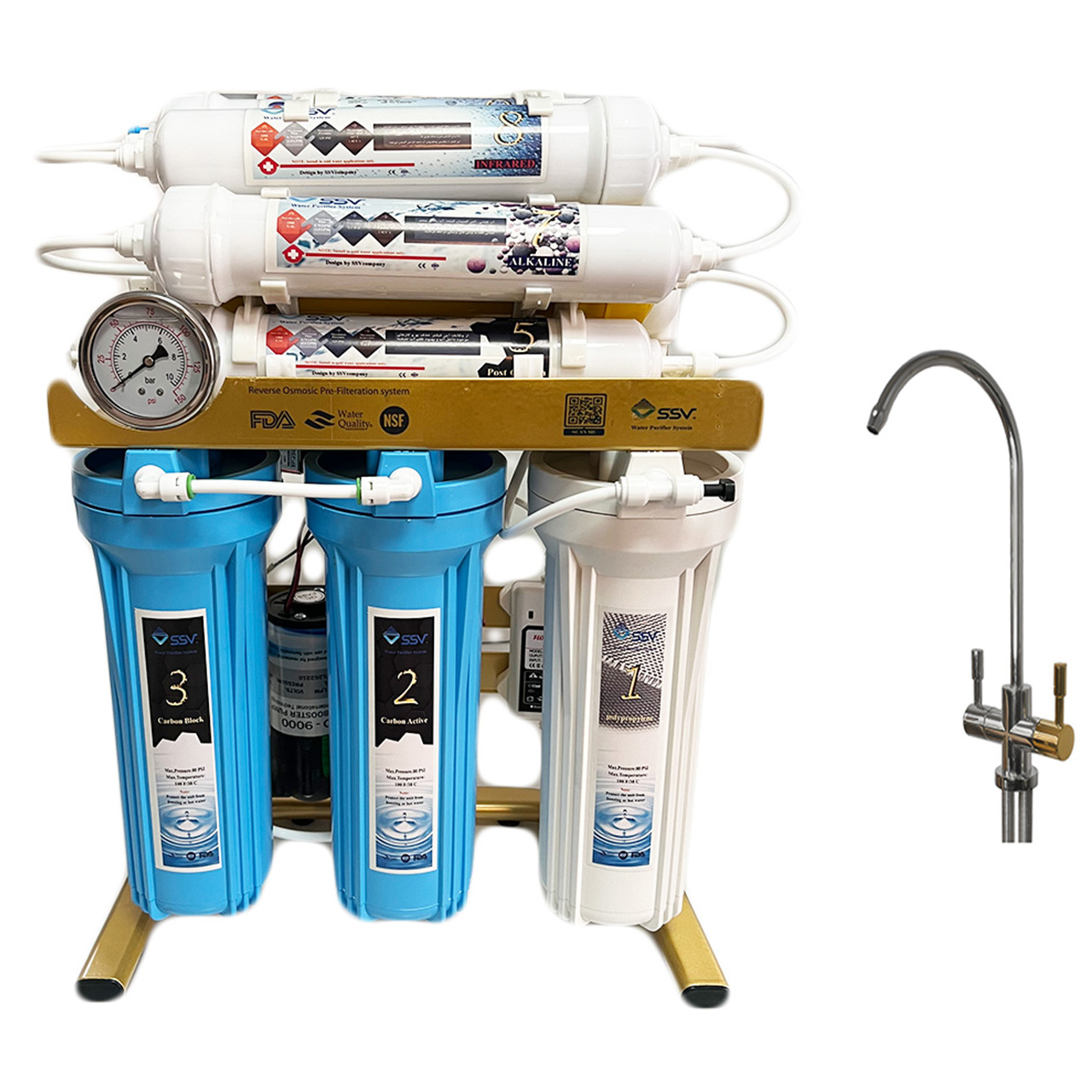 دستگاه تصفیه کننده آب اس اس وی مدل  GoldenBlue  2W X1150 به همراه شیر تصفیه آب