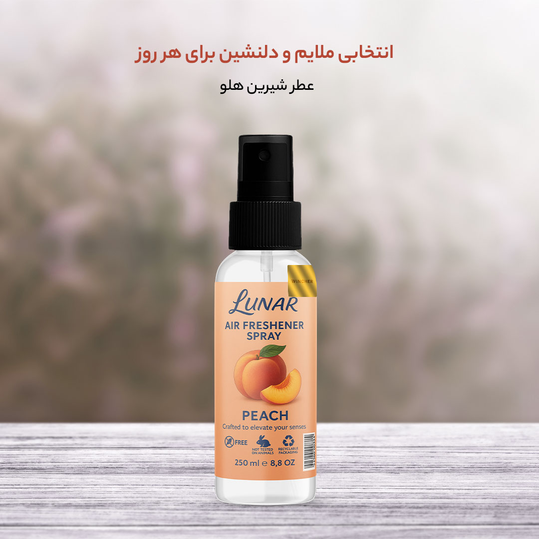 اسپری خوشبو کننده هوا لونار مدل وینچر با رایحه هلو حجم 250 میلی لیتر