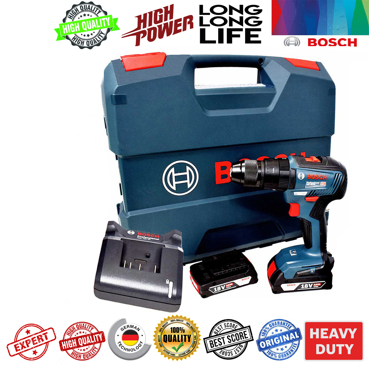 پیچ گوشتی شارژی ضربه ای بوش مدل فوق هوشمند بدون ذغال GSB 18V-50 Brushless