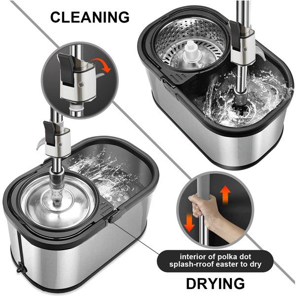 ست سطل و زمین شوی دبلیو اس مدل SS20 به همراه سری یدک مجموعه 10 عددی