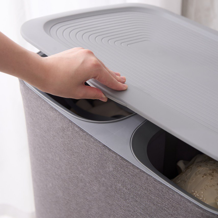 سبد رخت چرک مدل ترولی چرخ دار 50