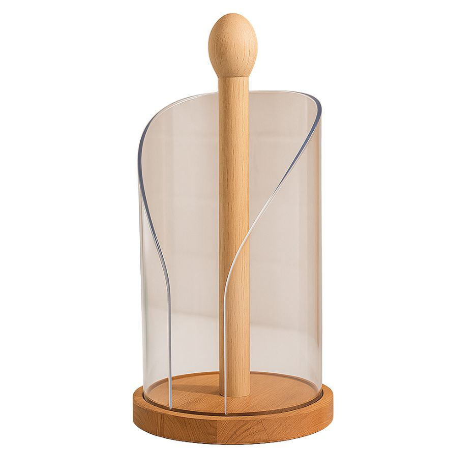 پایه رول دستمال کاغذی لیمون مدل رولی چوبی