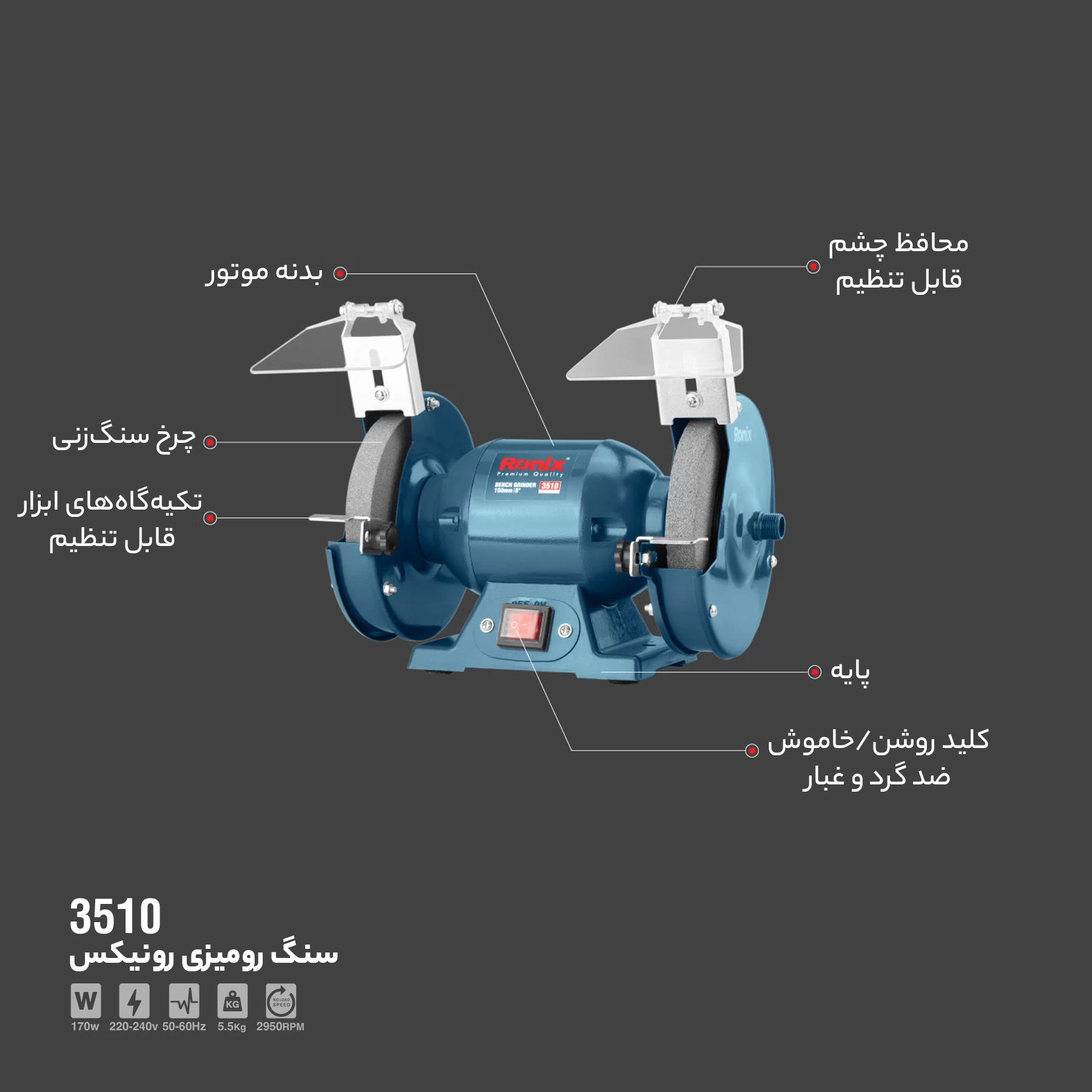 سنگ رومیزی رونیکس مدل 3510