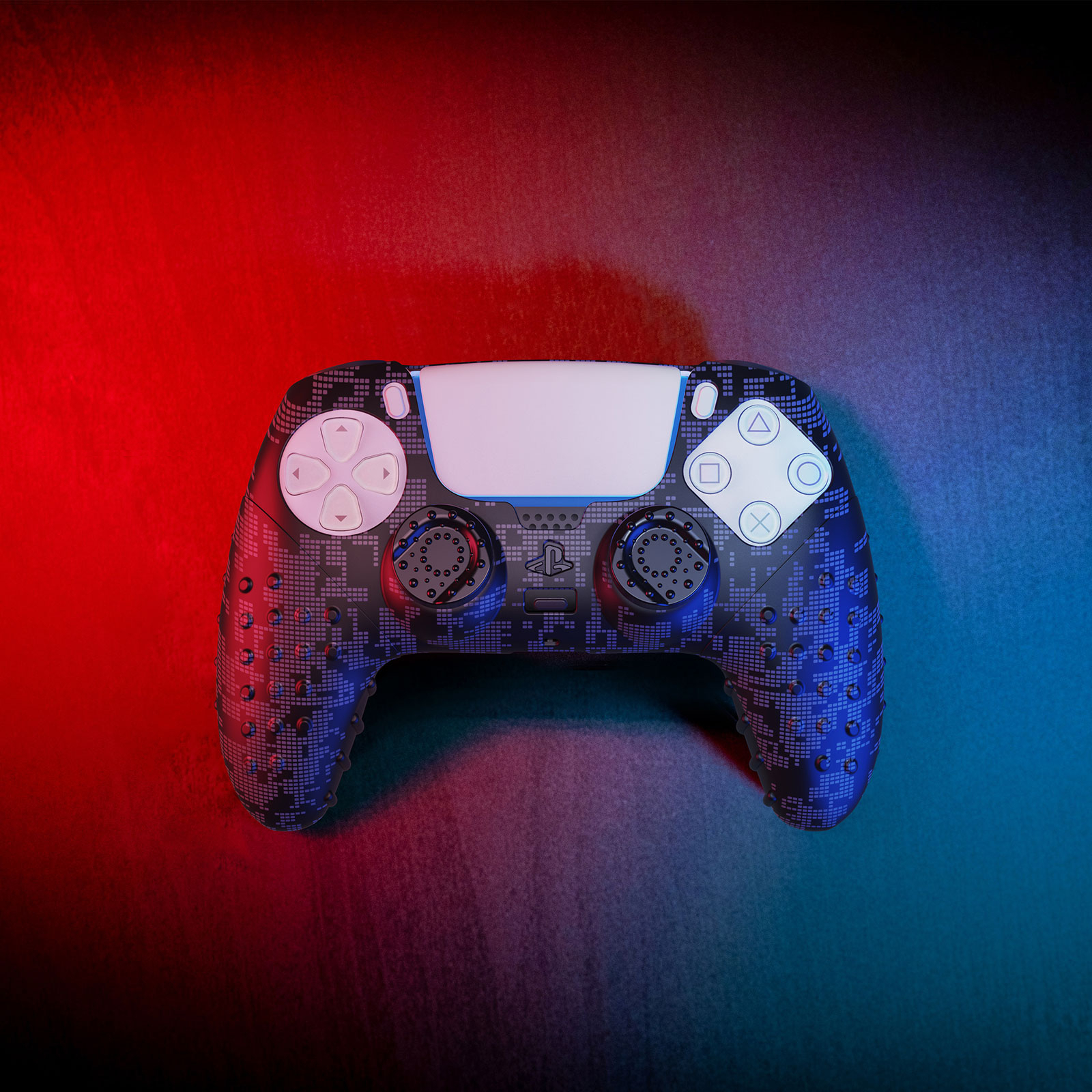 محافظ دسته پلی استیشن 5 اسپارک فاکس مدل Silicone Grip Pack Digital Camo به همراه روکش آنالوگ