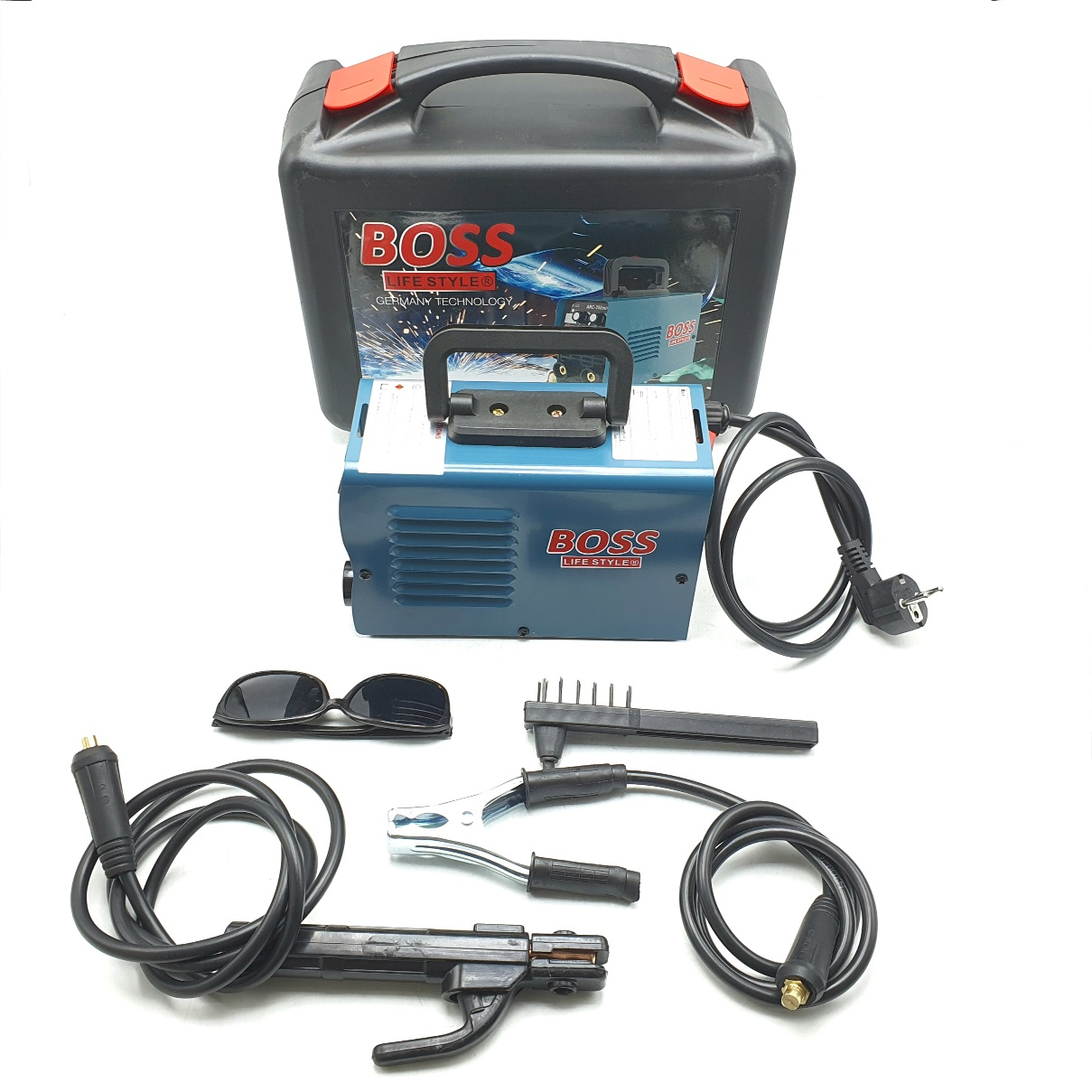دستگاه جوش 350 آمپر باس مدل کیف دار کد ARC350-MINI مجموعه 5 عددی