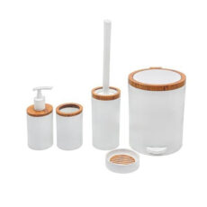 ست سرویس بهداشتی 5 پارچه هارمونی مدل روشا طرح چوب کد TP7273