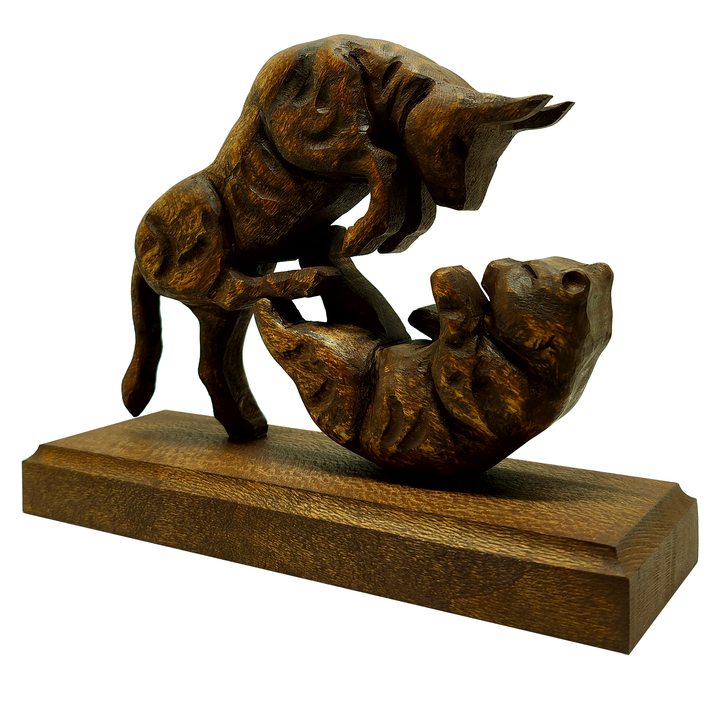 مجسمه چوبی طرح گاو و خرس مدل FR4040