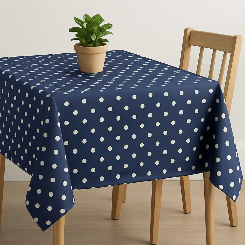 رومیزی مدل خال خال سایز 145x145 سانتی‌متر