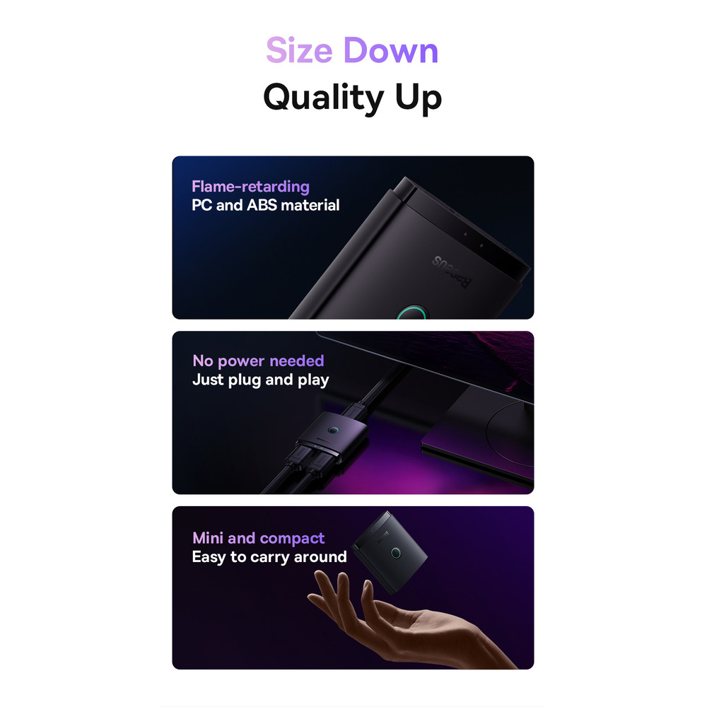 سوئیچ 1 به 2 HDMI بیسوس مدل BS-OH113