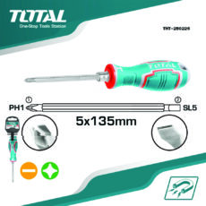 پیچ گوشتی یک سر چهارسو یک سر دو توتال مدل THT-250226 سایز 250 میلی متر