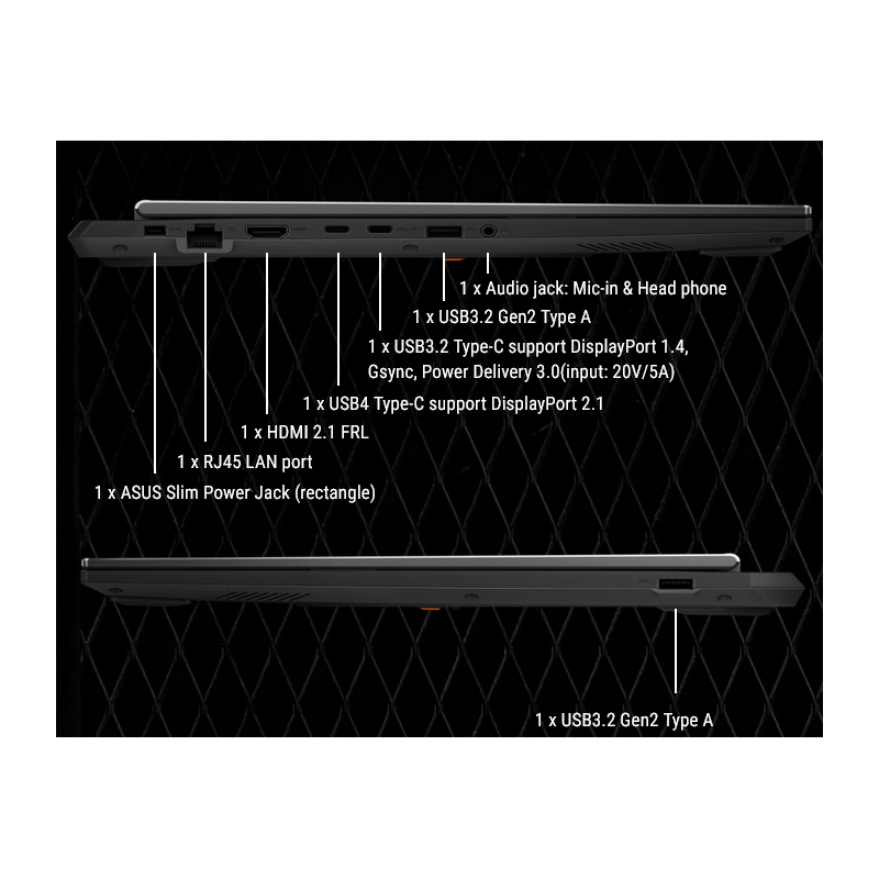لپ تاپ 16 اینچی ایسوس مدل TUF Gaming A16 FA608WI-RL042W-R9 AI HX370-32GB LPDDR5X 7500MHz-1TB SSD-RTX4070 8GB-FHD 144Hz-W