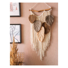 آویز بافتنی مدل برگ مکرومه طرح بهار