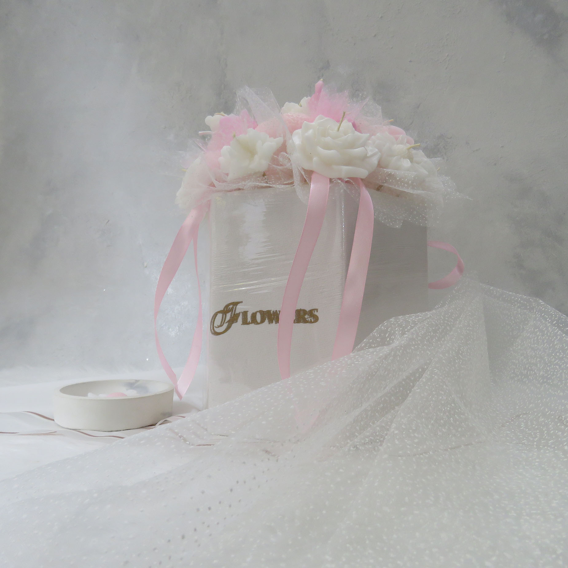 شمع باکس گل جاودان مدل عسل کد 501