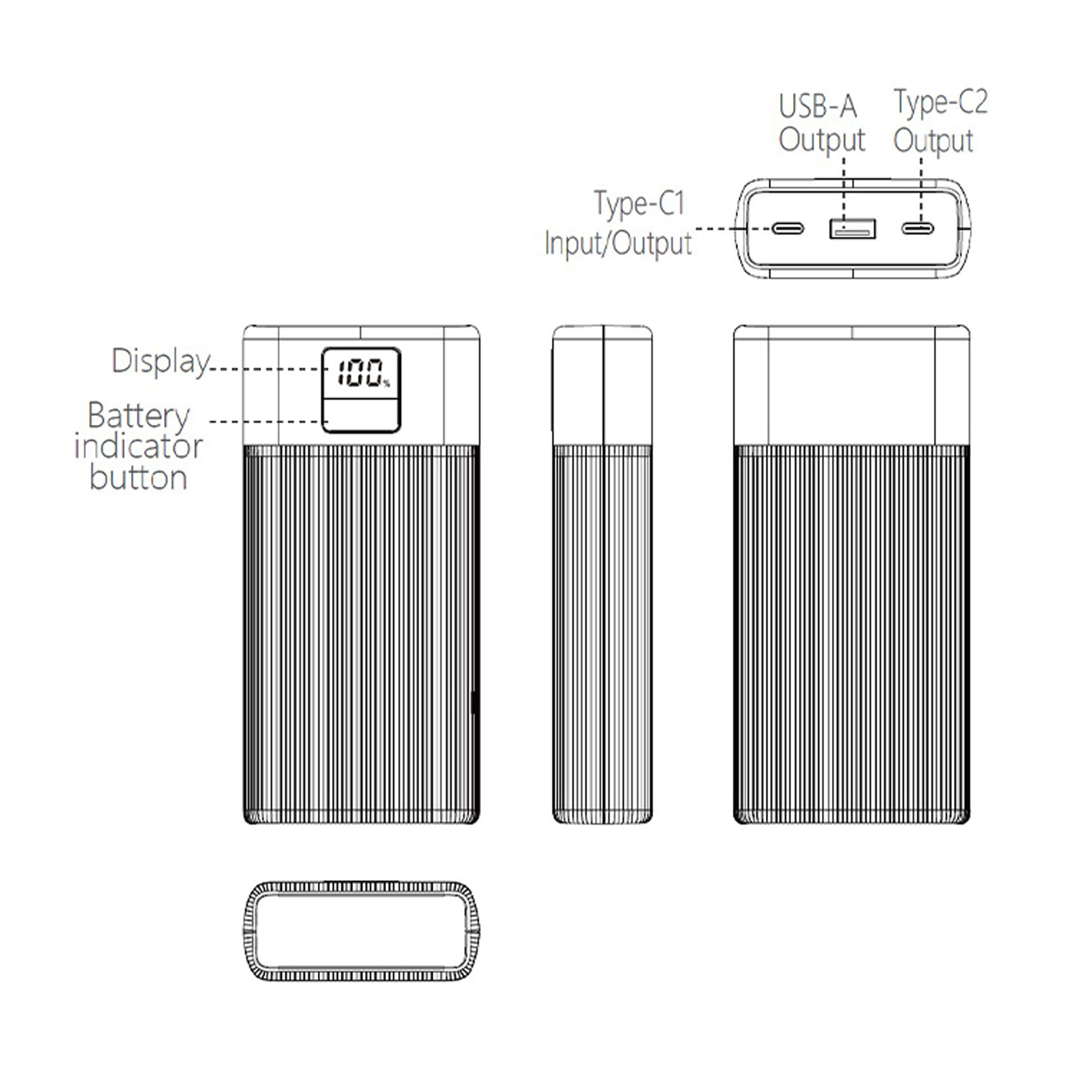 پاوربانک تراست مدل P267D ظرفیت 20000 میلی آمپر ساعت