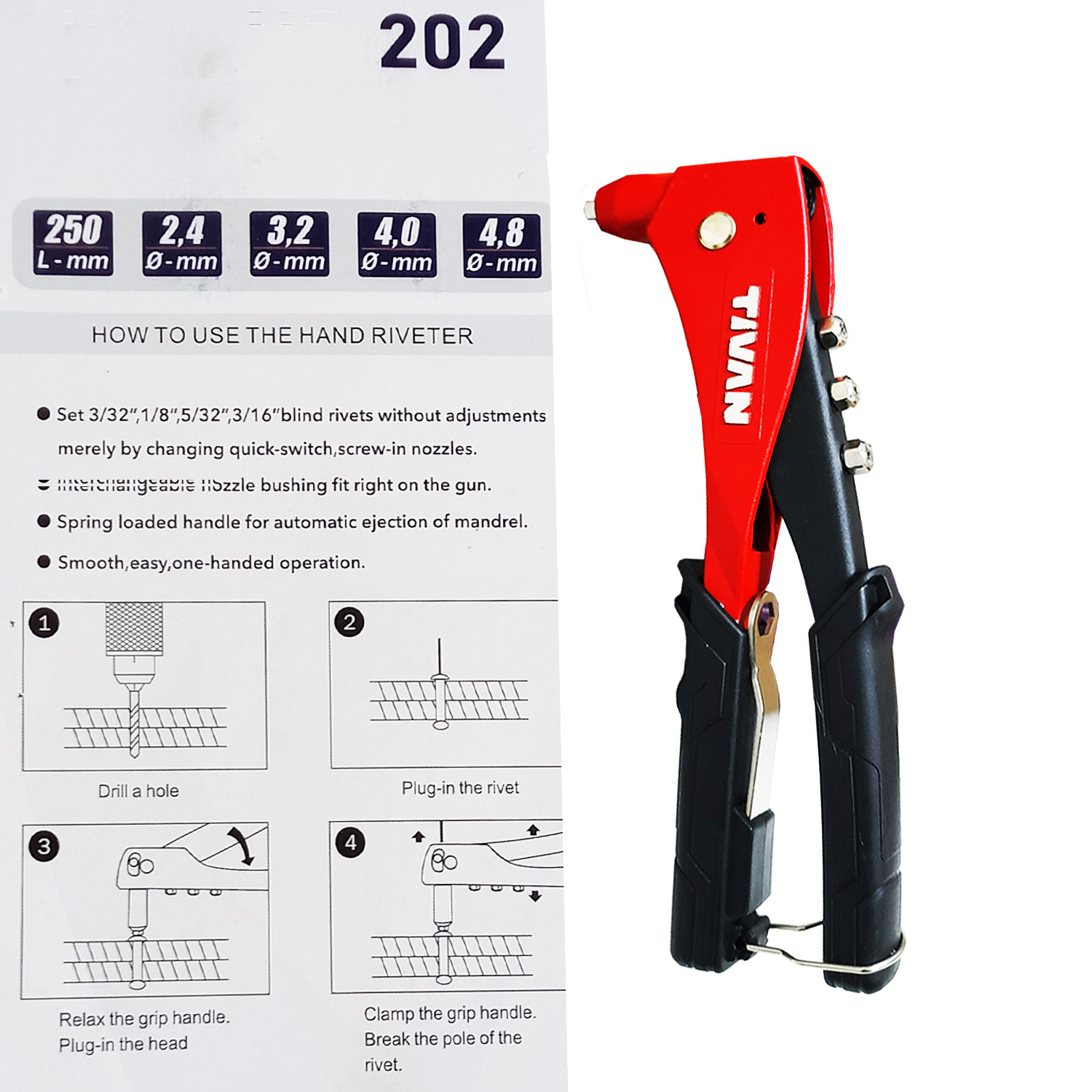 انبر پرچ تیوان مدل RO - 25