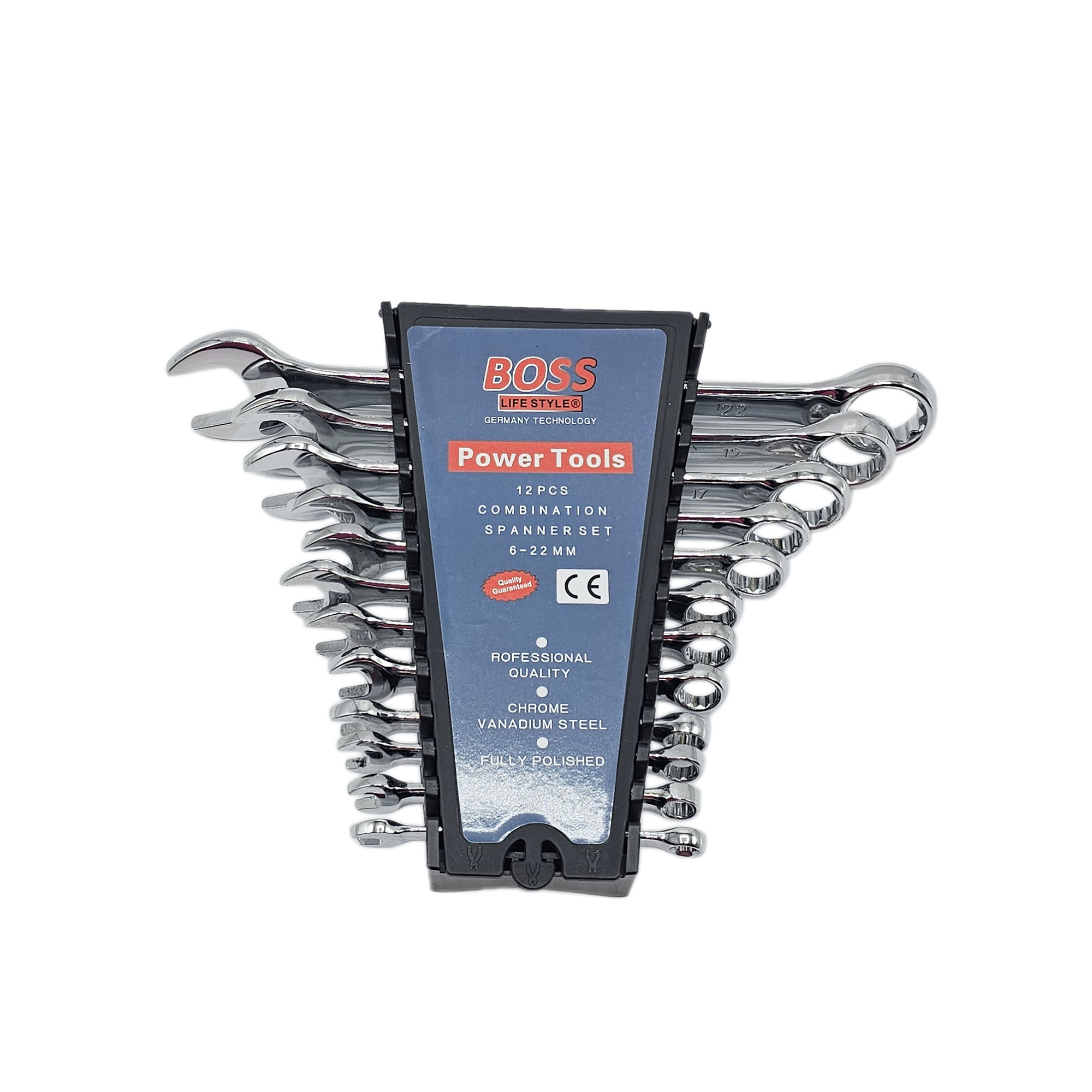 آچار یکسر تخت و یکسر رینگی باس مدل 12S مجموعه 12 عددی