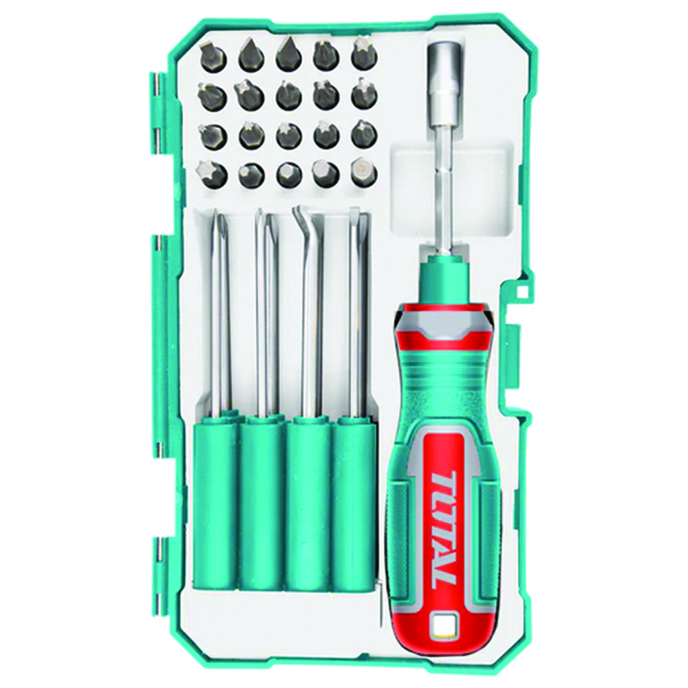 پیچ گوشتی و سر پیچ گوشتی توتال مدل TACSD30306 مجموعه 30 عددی