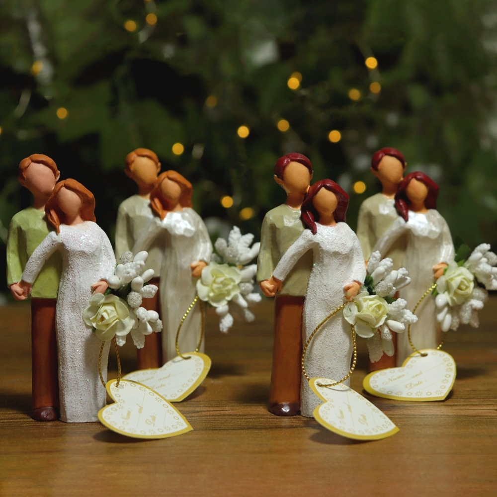 مجسمه مدل گیفت عقد و عروسی طرح زوج بسته 20 عددی