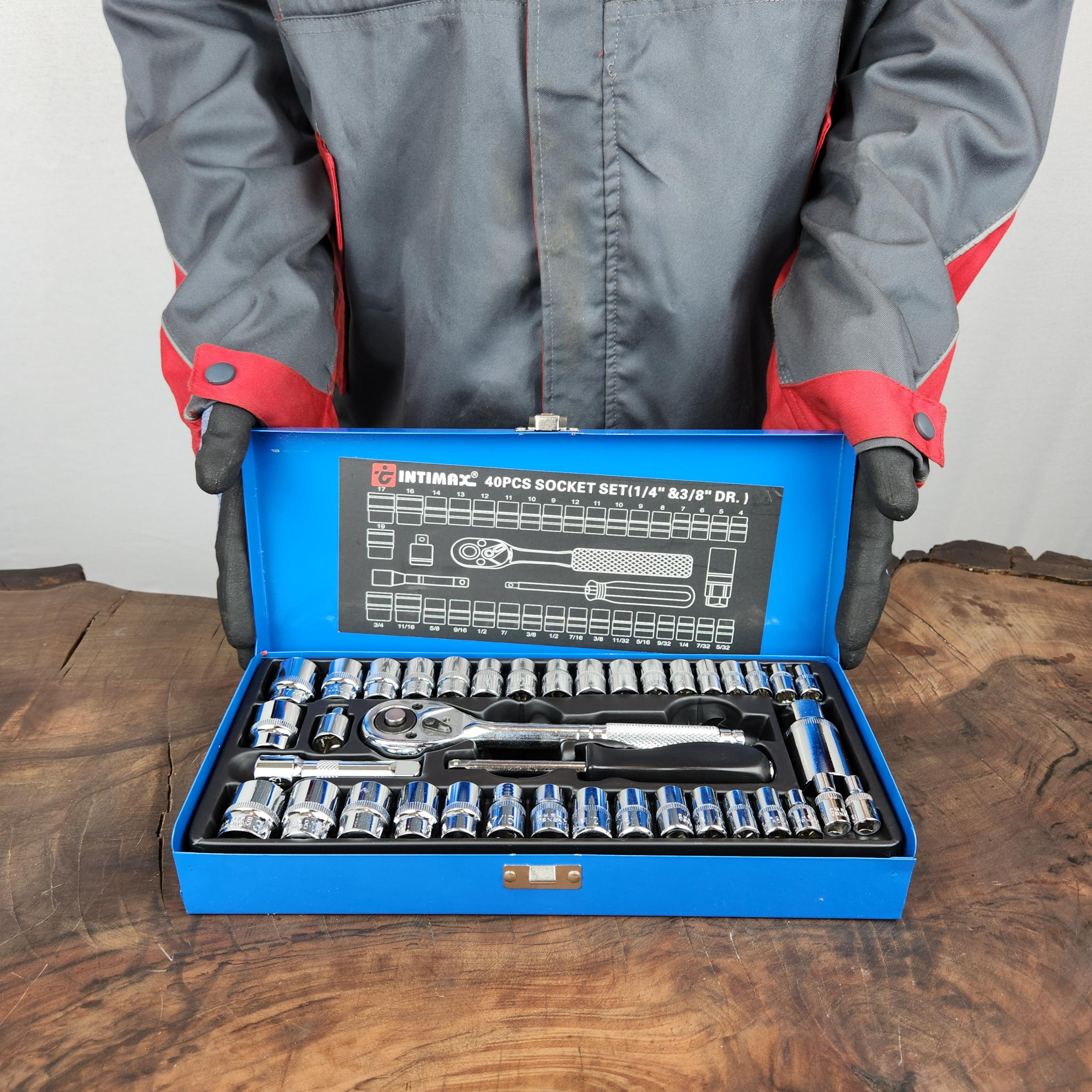 آچار بکس جعبه فلزی اینتیمکث کد 40PC مجموعه 40 عددی