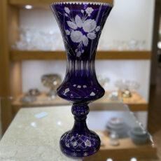 گلدان شیشه ای مدل تراش دار دوپوست کد 003