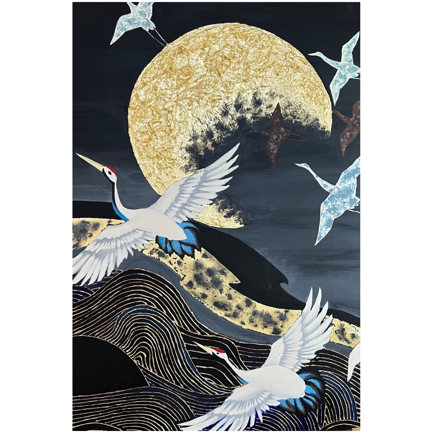 تابلو نقاشی اکریلیک مدل پرستوها