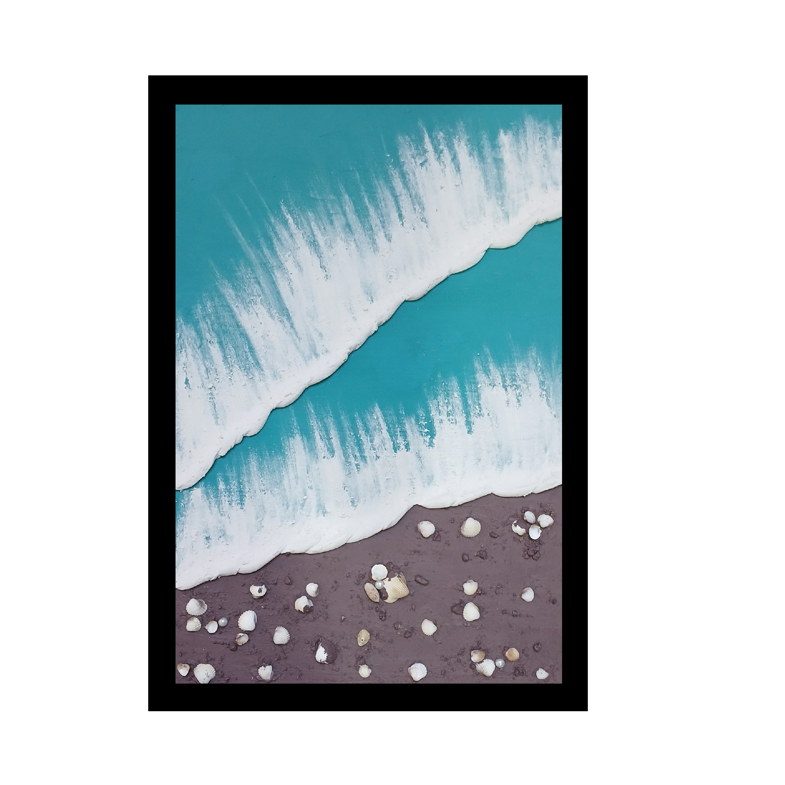 تابلو نقاشی اکریلیک مدل دریا و ساحل برجسته