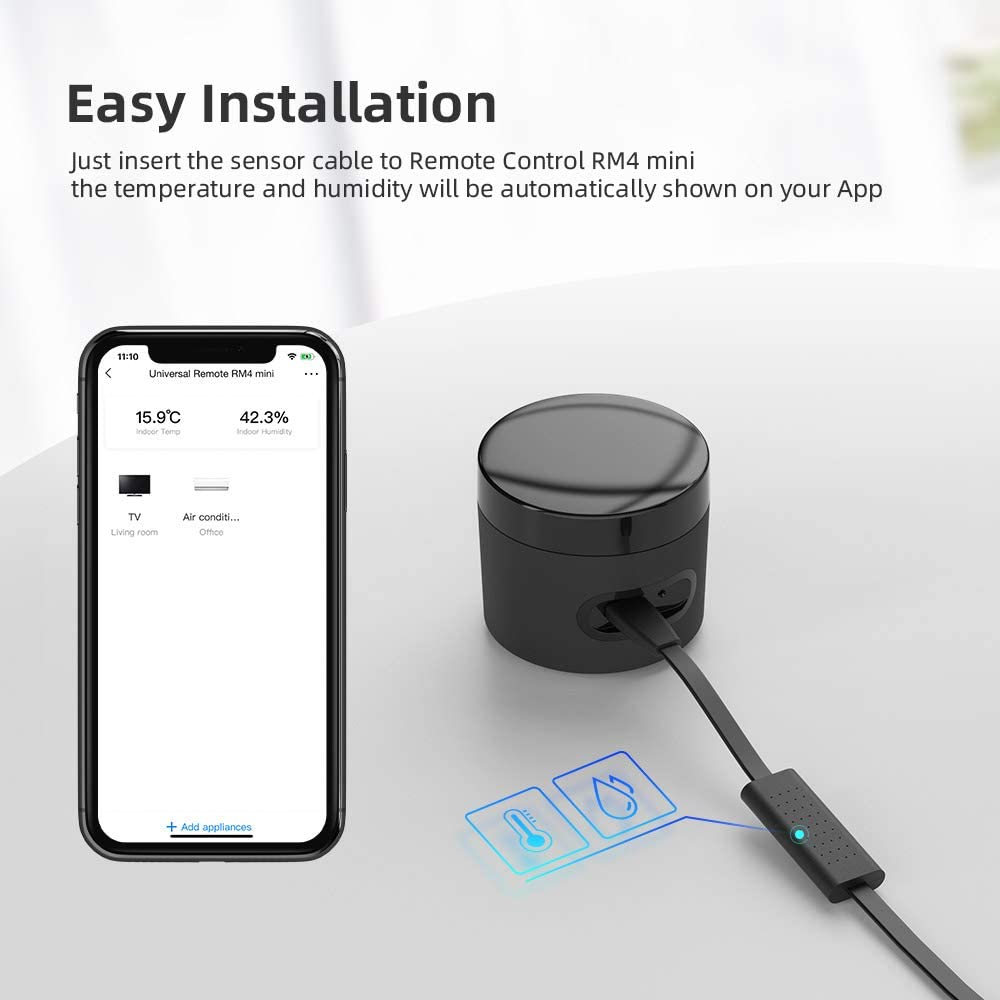 ریموت کنترل هوشمند برادلینک مدل RM4 mini به همراه سنسور دما و رطوبت