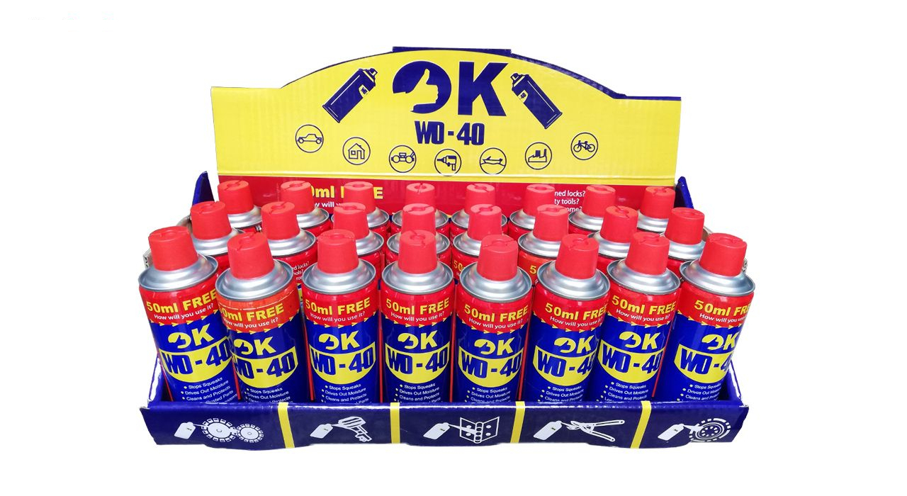 اسپری روان کننده و زنگ بر اوکی مدل WD-40 حجم 450 میلی لیتر بسته 24 عددی