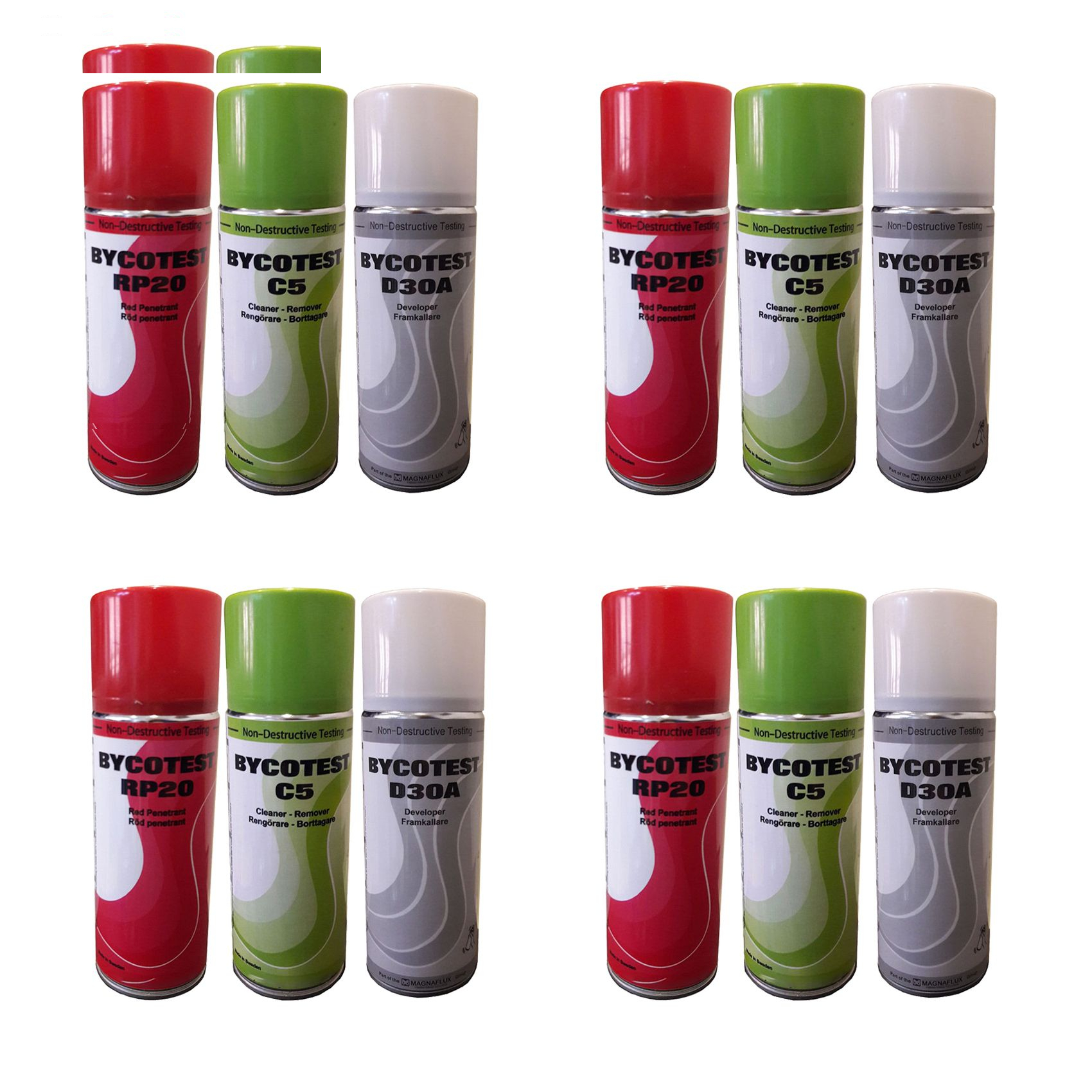 اسپری تست مایعات نافذ بایکوتست مدل C5-D30A-RP20 حجم 400 میلی لیتر مجموعه 12 عددی