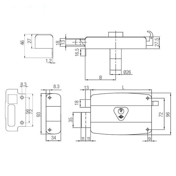قفل حیاطی کاله مدل 2001C