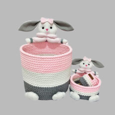 ست سبد قلاب بافی تریکو عروسکی کد 2 مجموعه 2 عددی