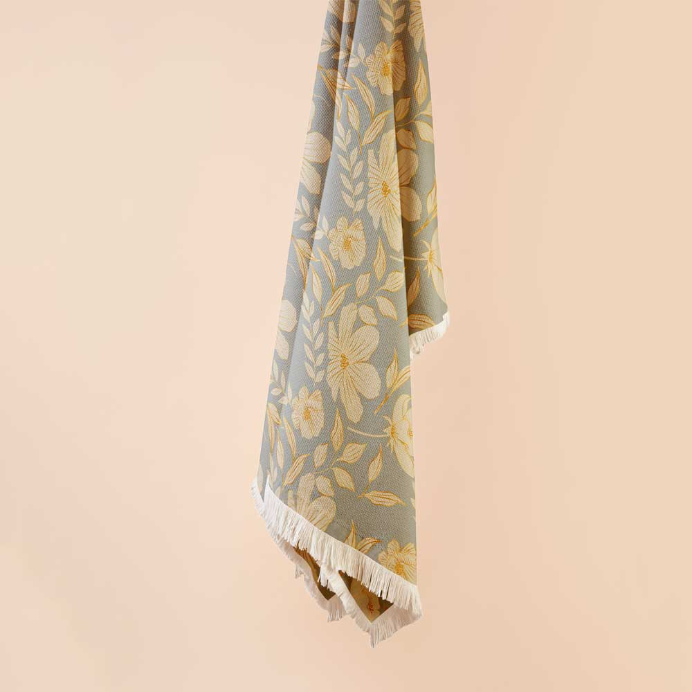 شال مبل مدل گلدار کد F2SH1082 سایز 98x180 سانتی متر