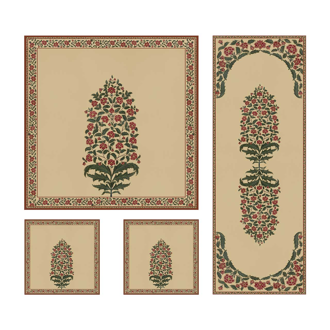 ست رومیزی 4 تکه شمسه نگار کد Tr532DR4