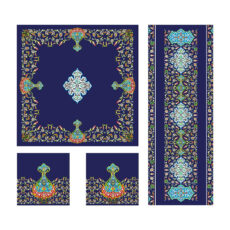 ست رومیزی 4 تکه شمسه نگار کد Tr567DR4