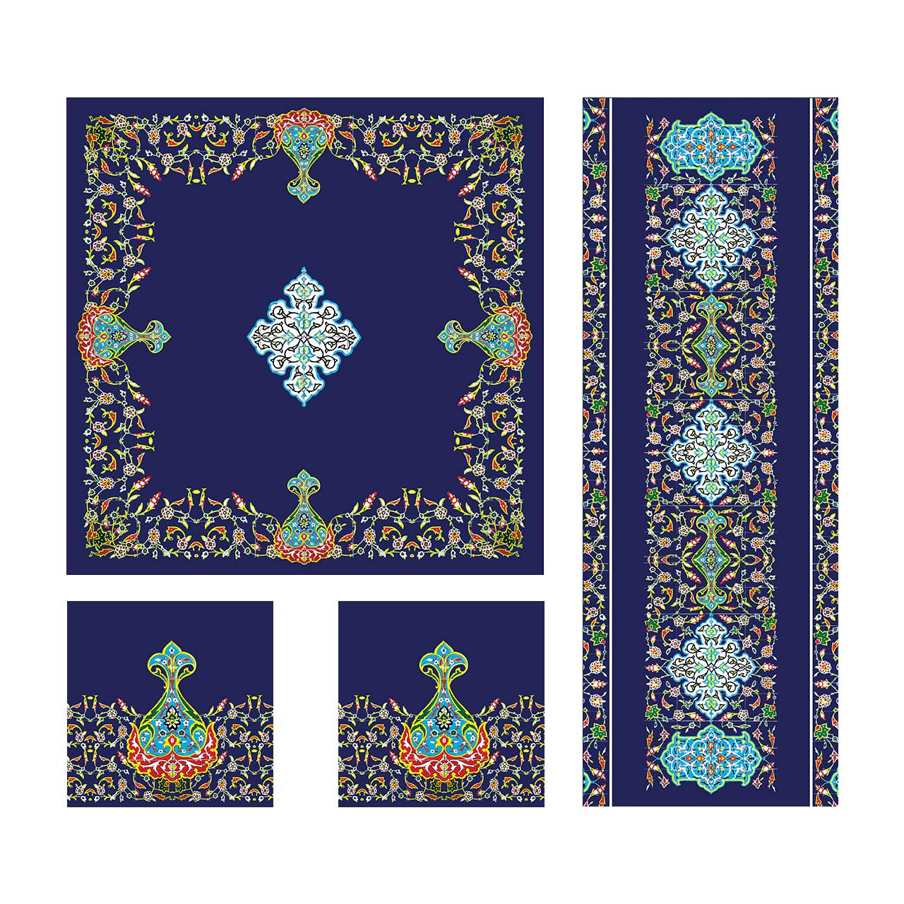 ست رومیزی 4 تکه شمسه نگار کد Tr567DR4