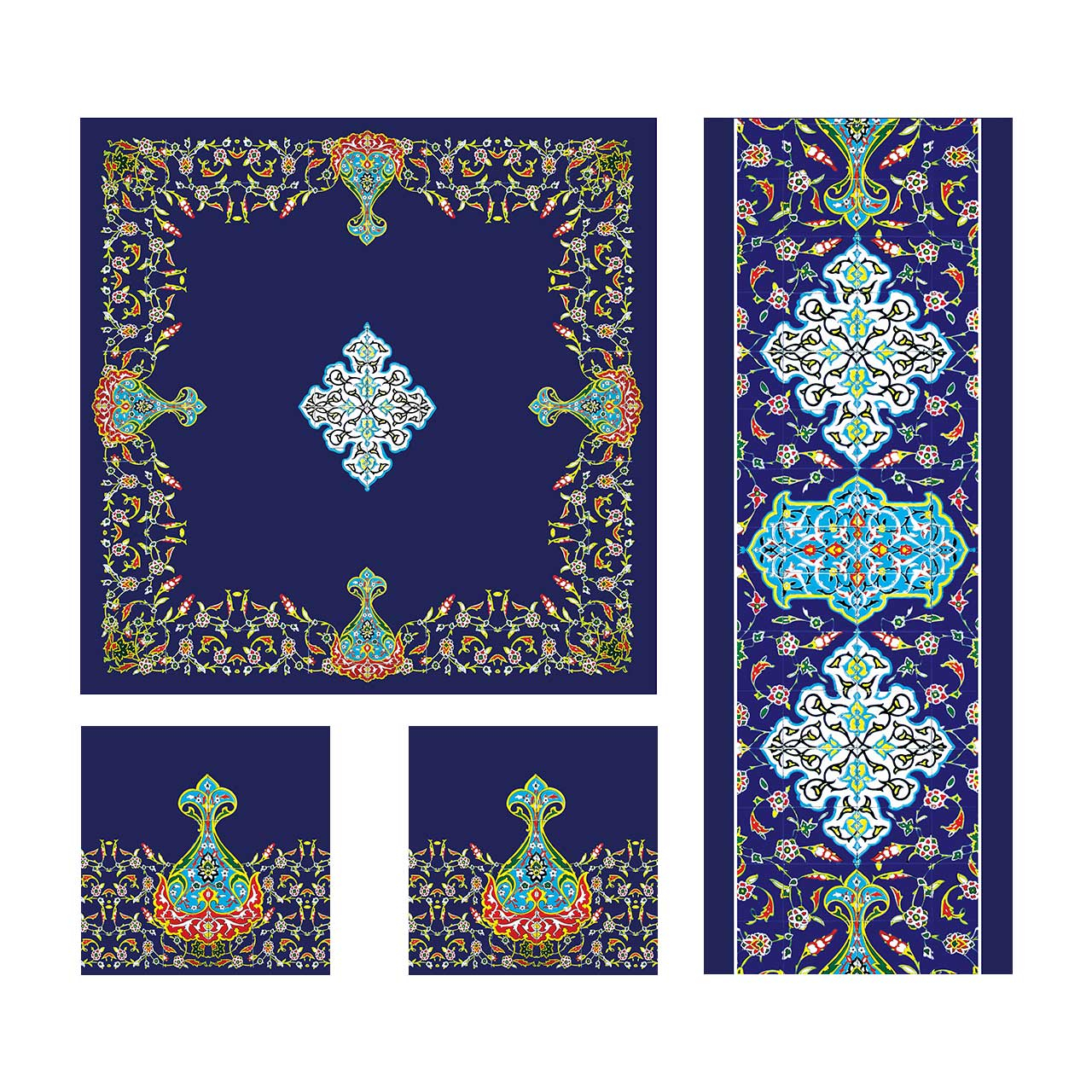 ست رومیزی 4 تکه شمسه نگار کد Tr567DR4