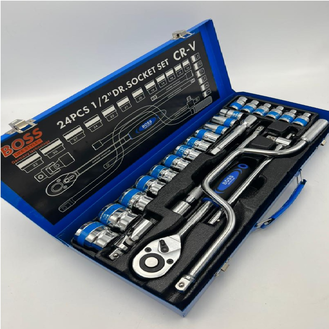 جعبه بکس فلزی باس مدل BS_123T160_24 مجموعه 24 عددی