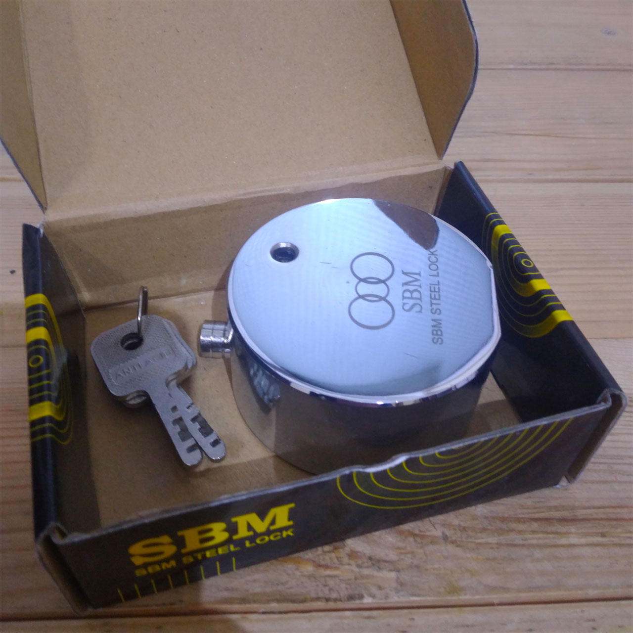 قفل کتابی اس بی ام مدل پشت بسته کد STEEL LOCK.80