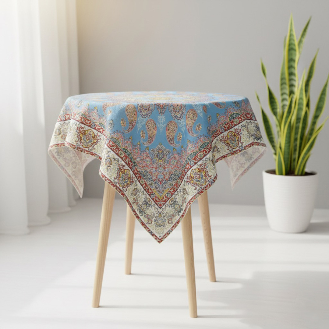 رومیزی مدل ترمه کهن سایز 100x100 سانتی‌متر