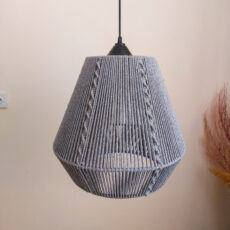 لوستر بافتنی مدل الماسی با نخ مکرومه کد ۴۰