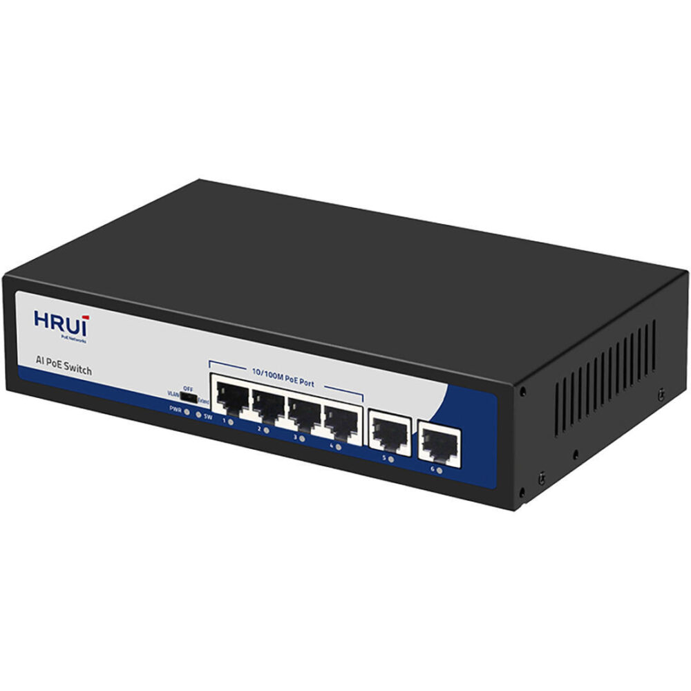 سوئیچ PoE چهار پورت اچ ار یو ای مدل HRUI HR900-AF-42N