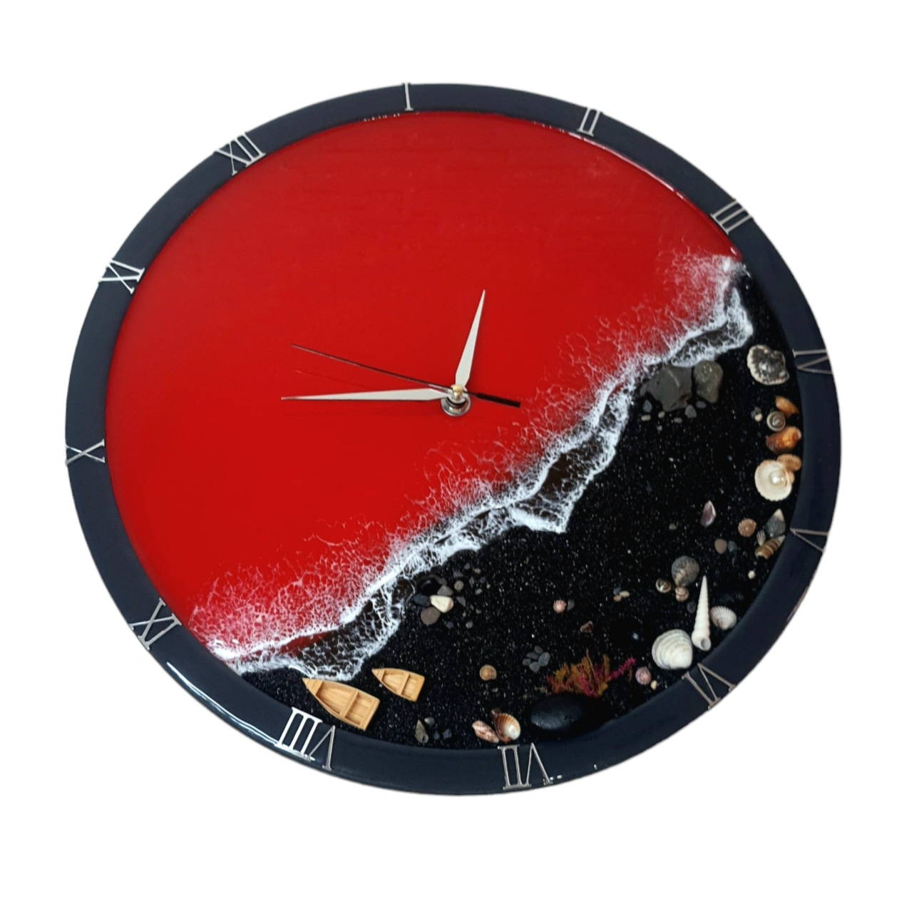 ساعت دیواری رزینی طرح دریا