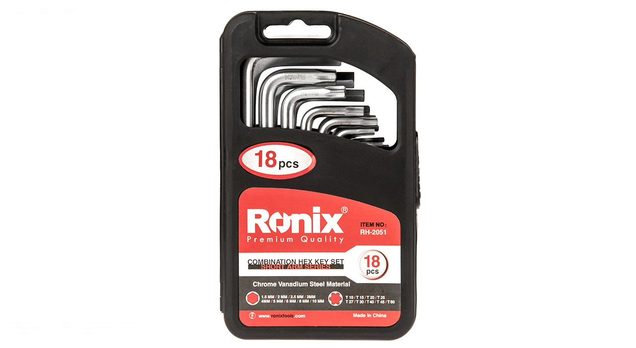 مجموعه 18 عددی آچار آلن و ستاره ای رونیکس مدل RH-2051