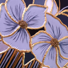 تابلو نقاشی ورق طلا مدل گل برجسته