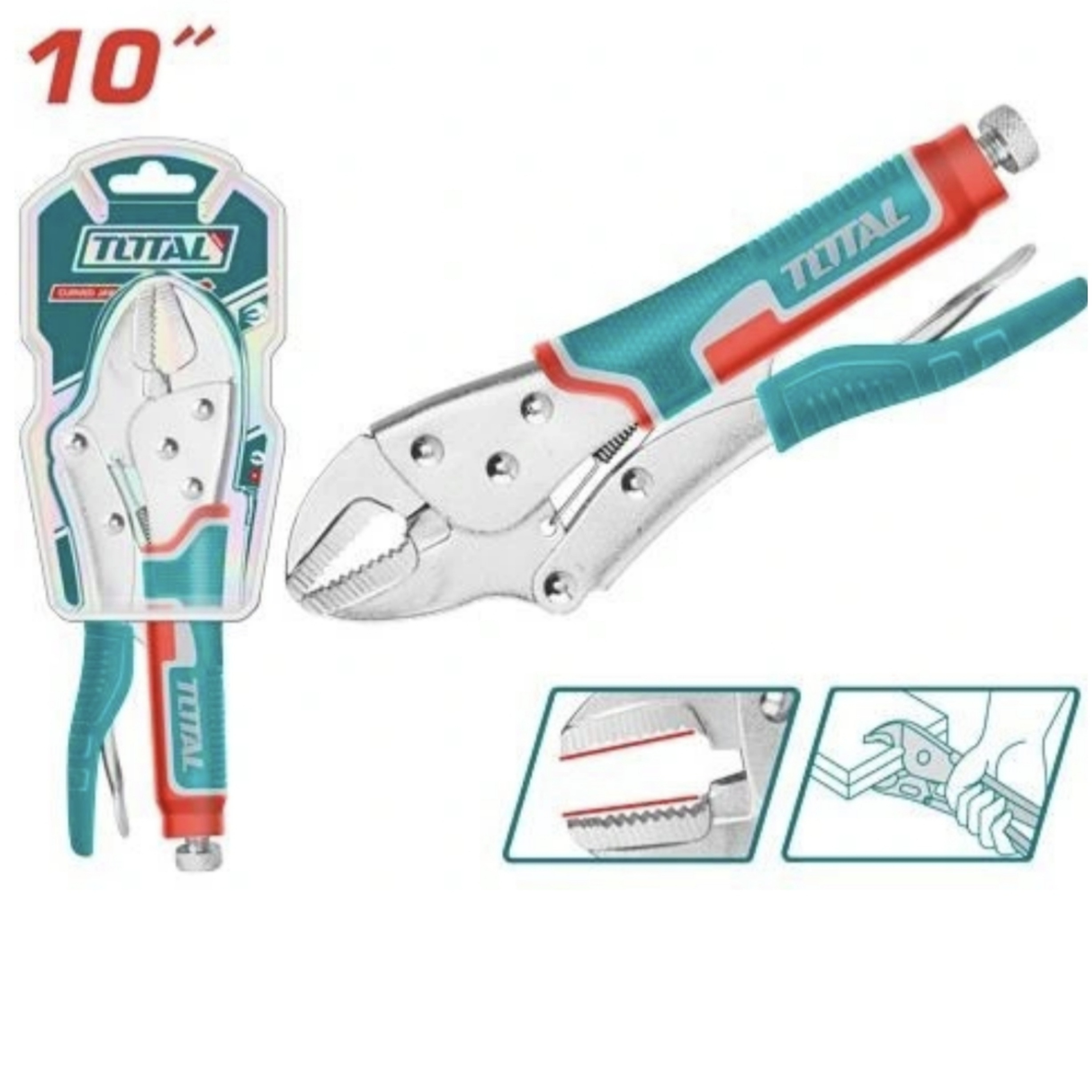 انبر قفلی فوق صنعتی توتال مدل THT191002 سایز 10 اینچ