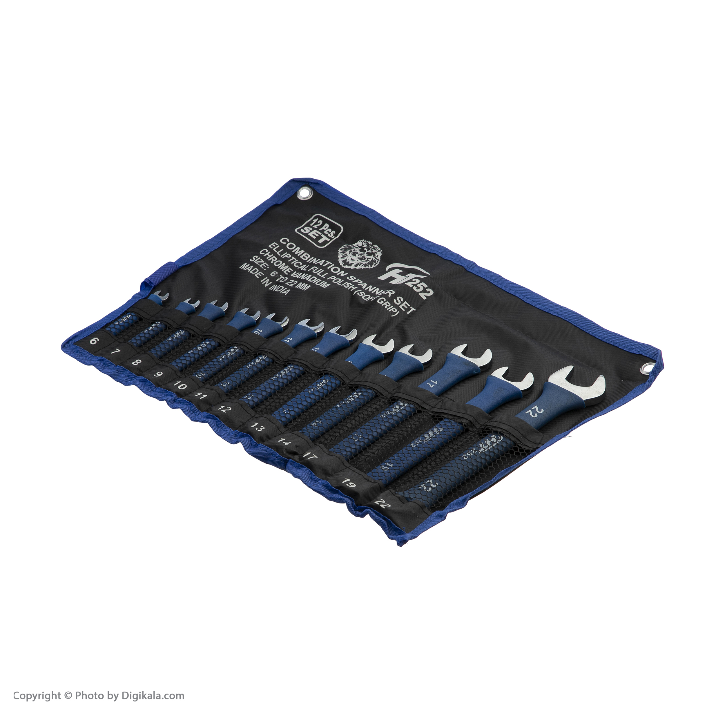 آچار یک سر رینگ یک سر تخت مدل HT252 مجموعه 12 عددی