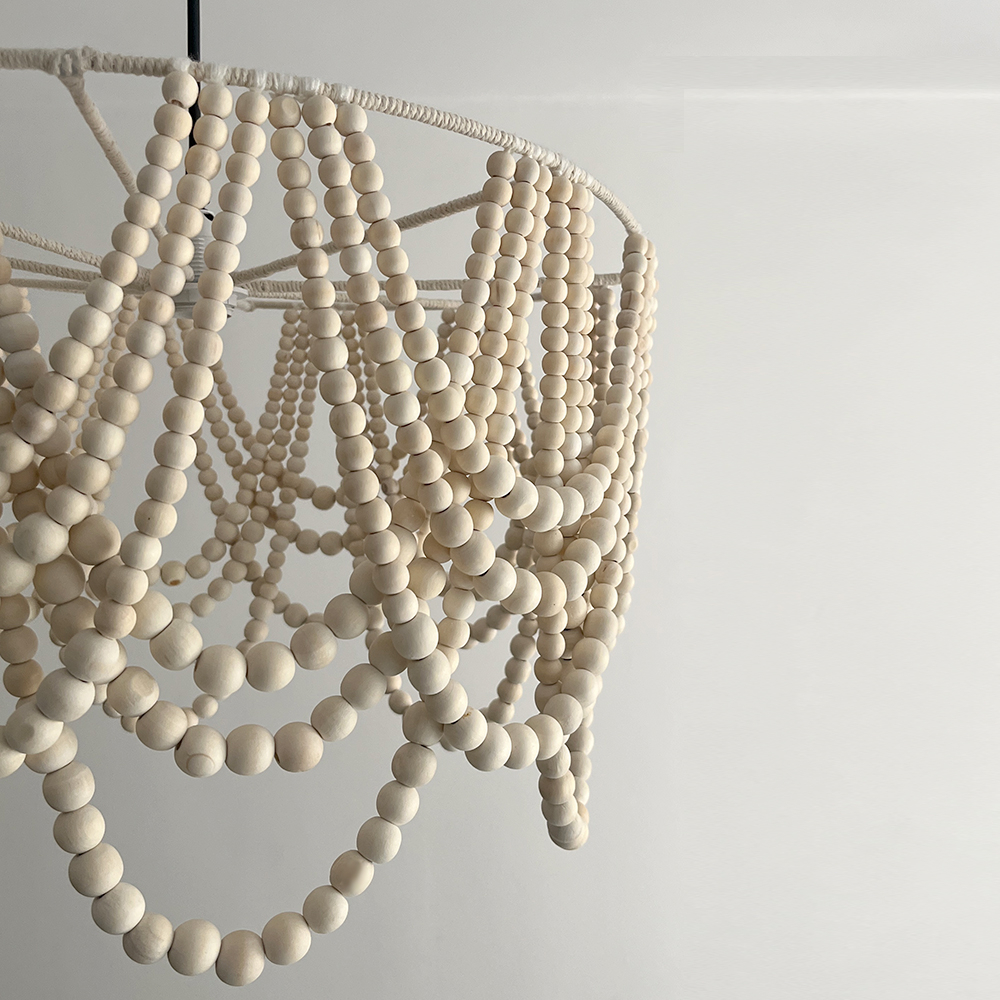 لوستر تزئینی مدل مهره چوبی مراکشی کد 50