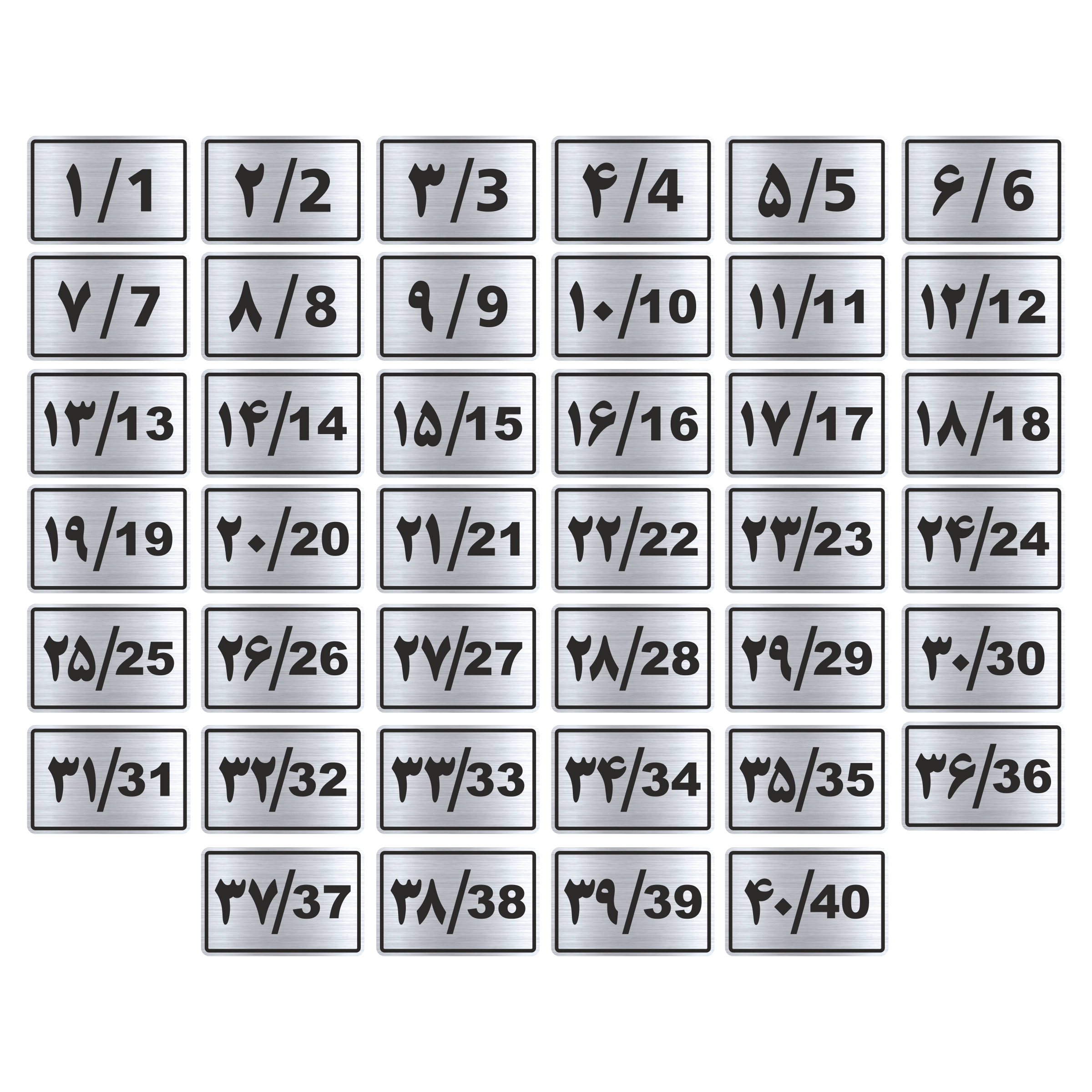 تابلو راهنما طرح پلاک اعداد مدل GNS940 مجموعه 40 عددی