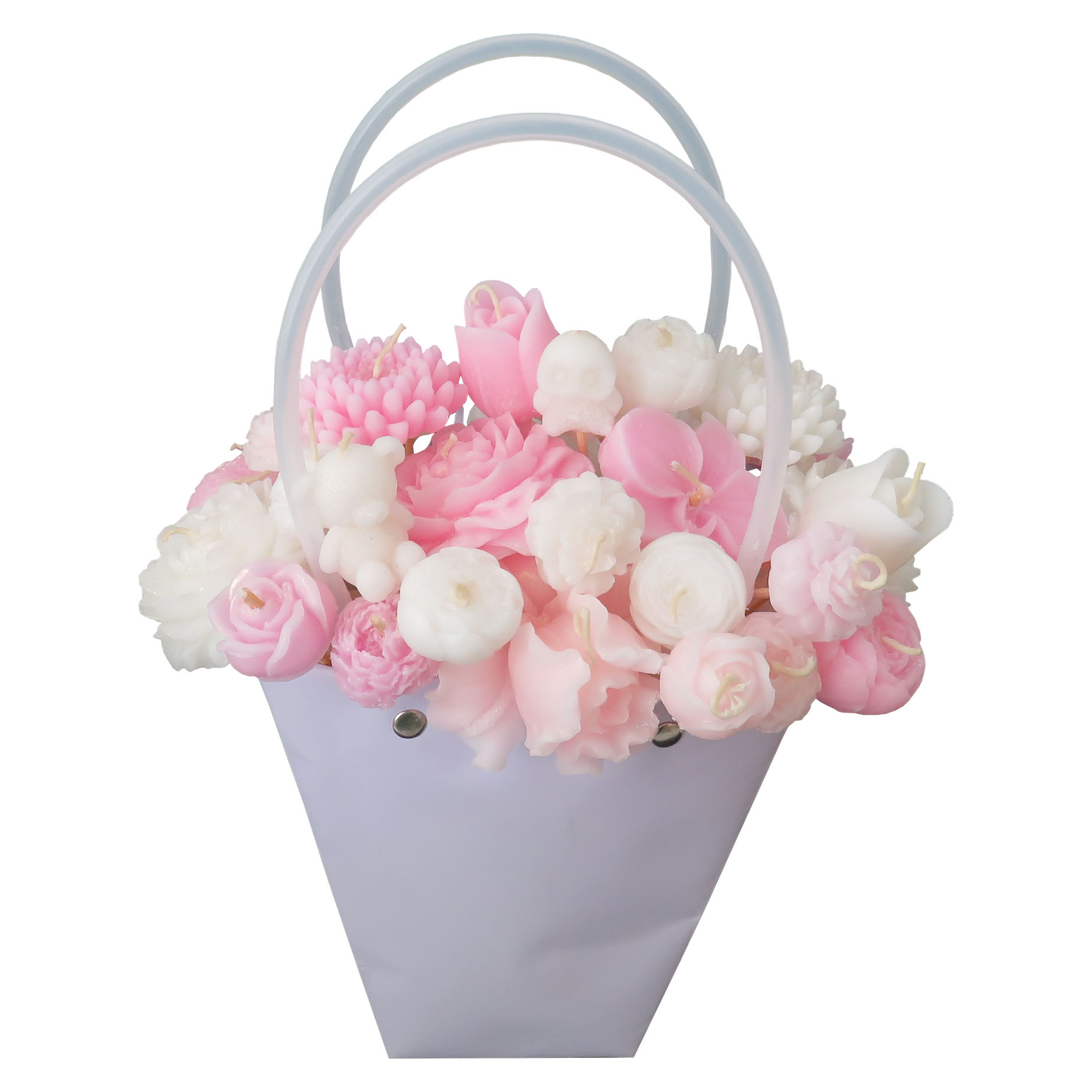 باکس شمع گل مدل ابرا کد 1001مجموعه 22 عددی