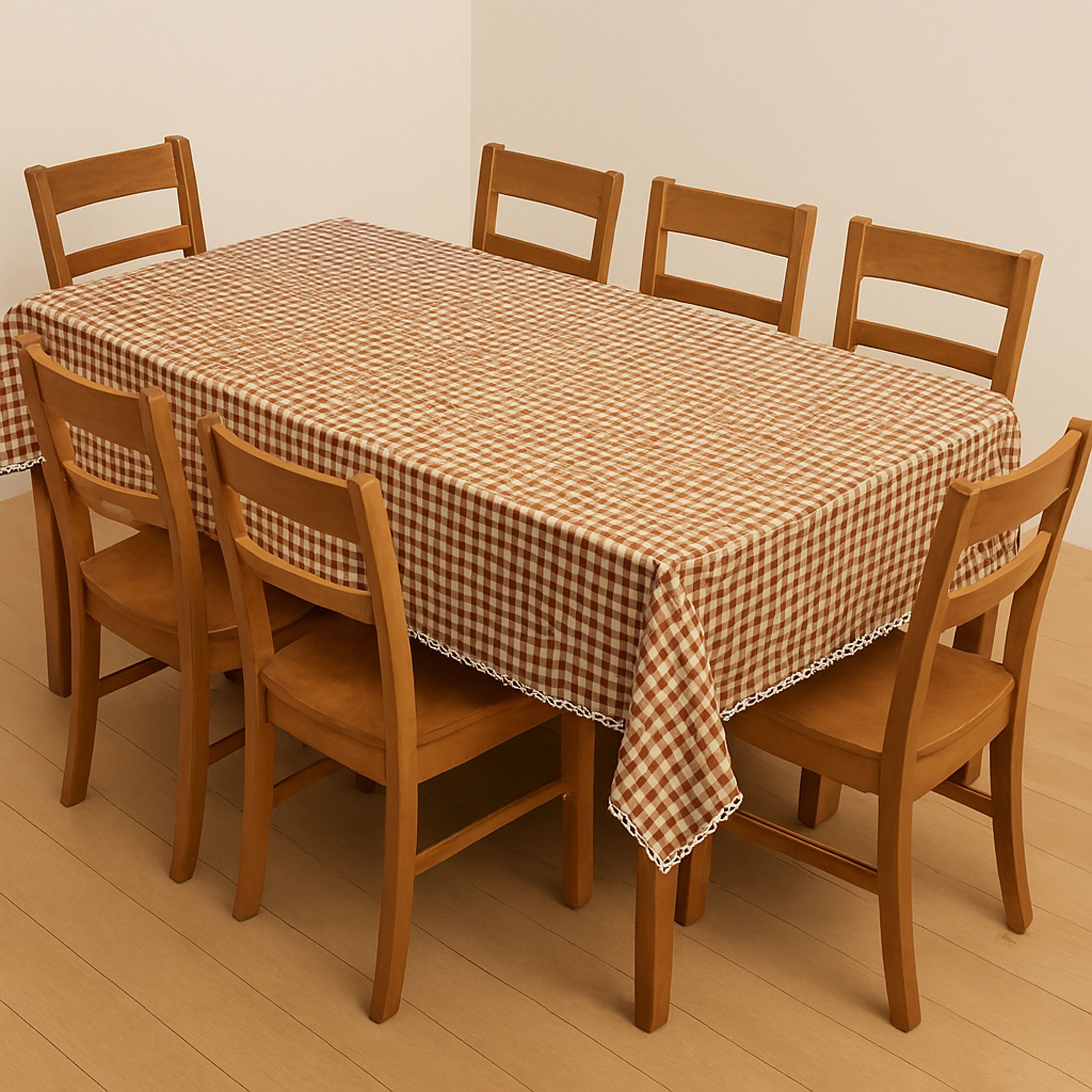 رومیزی پانیذ پود مدل چهارخانه مستطیل سایز 180x140 سانتیمتر